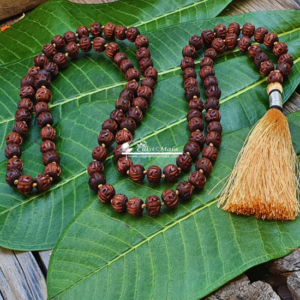 Lord Shiva Rudraksha Japa Mala 108 Beads Traditional Style Hand Knotted Mala  Purified & Blessed 